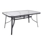 ΤΡΑΠΕΖΙ BRUNO 160Χ90Χ72Υεκ. ΜΕΤΑΛΛΙΚΟ ΓΚΡΙ ΜΕ ΓΥΑΛΙΝΗ ΕΠΙΦΑΝΕΙΑ HM5074.01 - ΤΡΑΠΕΖΙΑ ΕΞ. ΧΩΡΟΥ στο Milonadakis.gr