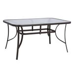 ΤΡΑΠΕΖΙ BRUNO 150X90Χ72Υεκ. ΚΑΦΕ ΜΕΤΑΛΛΙΚΟ ΜΕ ΓΥΑΛΙΝΗ ΕΠΙΦΑΝΕΙΑ HM5145.02 - ΤΡΑΠΕΖΙΑ ΕΞ. ΧΩΡΟΥ στο Milonadakis.gr