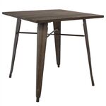 ΤΡΑΠΕΖΙ ΜΕΤΑΛΛΙΚΟ ΣΕ ΧΡΩΜΑ RUSTY ΚΑΙ ΞΥΛΟ HM0611.04 80x80x76εκ - ΤΡΑΠΕΖΙΑ ΚΟΥΖΙΝΑΣ στο Milonadakis.gr