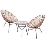 ΣΕΤ ΕΞΩΤΕΡΙΚΟΥ ΧΩΡΟΥ 3ΤΜΧ ALLEGRA HM10335 ΜΠΕΖ WICKER-ΜΕΤΑΛΛΟ - ΣΕΤ ΣΑΛΟΝΙΑ στο Milonadakis.gr