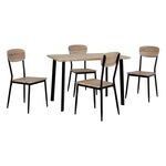 ΣΕΤ ΤΡΑΠΕΖΑΡΙΑΣ 5ΤΜΧ HM10342 ME SONAMA ΕΠΙΦΑΝΕΙΑ ΚΑΙ ΜΑΥΡΑ ΠΟΔΙΑ 110x70x75,5Y cm - ΤΡΑΠΕΖΑΡΙΕΣ στο Milonadakis.gr