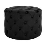 ΣΚΑΜΠΟ KASSIE ΜΑΥΡΟ ΒΕΛΟΥΔΟ ΤΥΠΟΥ CHESTERFIELD HM8406.04 Φ60x43Υ εκ. - ΠΟΥΦ - ΣΚΑΜΠΟ - ΜΠΑΟΥΛΟ στο Milonadakis.gr