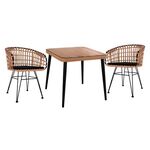 ΣΕΤ 3ΤΜΧ ALLEGRA WICKER ΜΕ ΤΡΑΠΕΖΙ 80X80Χ78Υ ΜΠΕΖ & ΜΑΥΡΟ ΧΡΩΜΑ HM10481 - ΣΕΤ ΤΡΑΠΕΖΑΡΙΕΣ στο Milonadakis.gr