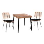 ΣΕΤ 3ΤΜΧ ALLEGRA WICKER ΜΕ ΤΡΑΠΕΖΙ 80X80Χ78Υ ΜΠΕΖ & ΜΑΥΡΟ ΧΡΩΜΑ HM10485 - ΣΕΤ ΤΡΑΠΕΖΑΡΙΕΣ στο Milonadakis.gr