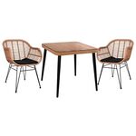 ΣΕΤ 3ΤΜΧ ALLEGRA WICKER ΜΕ ΤΡΑΠΕΖΙ 80X80Χ78Υ ΜΠΕΖ & ΜΑΥΡΟ ΧΡΩΜΑ HM10483 - ΣΕΤ ΤΡΑΠΕΖΑΡΙΕΣ στο Milonadakis.gr