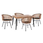 ΣΕΤ 5ΤΜΧ ALLEGRA WICKER ΜΕ ΤΡΑΠΕΖΙ 140X80Χ78Υ ΜΠΕΖ & ΜΑΥΡΟ ΧΡΩΜΑ HM10488 - ΣΕΤ ΤΡΑΠΕΖΑΡΙΕΣ στο Milonadakis.gr