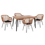 ΣΕΤ 5ΤΜΧ ALLEGRA WICKER ΜΕ ΤΡΑΠΕΖΙ 140X80Χ78Υ ΜΠΕΖ & ΜΑΥΡΟ ΧΡΩΜΑ HM10490 - ΣΕΤ ΤΡΑΠΕΖΑΡΙΕΣ στο Milonadakis.gr