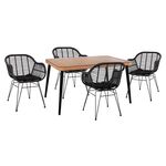 ΣΕΤ 5ΤΜΧ ALLEGRA WICKER ΜΕ ΤΡΑΠΕΖΙ 140X80Χ78Υ ΜΠΕΖ & ΜΑΥΡΟ ΧΡΩΜΑ HM10508 - ΣΕΤ ΤΡΑΠΕΖΑΡΙΕΣ στο Milonadakis.gr