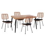 ΣΕΤ 5ΤΜΧ ALLEGRA WICKER ΜΕ ΤΡΑΠΕΖΙ 140X80Χ78Υ ΜΠΕΖ & ΜΑΥΡΟ ΧΡΩΜΑ HM10492 - ΣΕΤ ΤΡΑΠΕΖΑΡΙΕΣ στο Milonadakis.gr