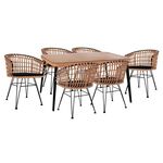 ΣΕΤ 7ΤΜΧ ALLEGRA WICKER ΜΕ ΤΡΑΠΕΖΙ 160X90X78Υ ΜΠΕΖ & ΜΑΥΡΟ ΧΡΩΜΑ HM10496 - ΣΕΤ ΤΡΑΠΕΖΑΡΙΕΣ στο Milonadakis.gr
