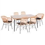 ΣΕΤ ΤΡΑΠΕΖΑΡΙΑΣ 7ΤΜΧ ALLEGRA HM10495 WICKER ΜΠΕΖ-ΜΕΤΑΛΛΟ ΜΑΥΡΟ - ΣΕΤ ΤΡΑΠΕΖΑΡΙΕΣ στο Milonadakis.gr