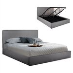 ΚΡΕΒΑΤΙ ALLIE HM584.01 160x200 εκ. ΜΕ ΑΠΟΘΗΚΕΥΤΙΚΟ ΧΩΡΟ ΓΚΡΙ ΥΦΑΣΜΑ - ΚΡΕΒΑΤΙΑ στο Milonadakis.gr