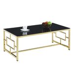 ΤΡΑΠΕΖΙ ΣΑΛΟΝΙΟΥ YARA HM8623.02 ΜΕ ΜΑΥΡΟ ΓΥΑΛΙ ΚΑΙ ΕΠΙΧΡΥΣΗ ΒΑΣΗ 120X60Χ45 EK. - ΤΡΑΠΕΖΑΚΙΑ ΣΑΛΟΝΙΟΥ στο Milonadakis.gr