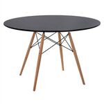 ΤΡΑΠΕΖΙ MINIMAL ΣΤΡΟΓΓΥΛΟ HM8454.02 MDF ΣΕ ΜΑΥΡΟ-ΠΟΔΙΑ ΟΞΙΑΣ ΣΕ ΦΥΣΙΚΟ Φ120Χ74Υεκ. - ΤΡΑΠΕΖΙΑ ΚΟΥΖΙΝΑΣ στο Milonadakis.gr