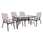 ΣΕΤ ΤΡΑΠΕΖΑΡΙΑΣ 5ΤΜΧ ΚΑΡΕΚΛΕΣ ΜΕ ΜΑΞΙΛΑΡΙ & ΤΡΑΠΕΖΙ 150X90 HM10570.02 ΚΑΦΕ - ΣΕΤ ΤΡΑΠΕΖΑΡΙΕΣ στο Milonadakis.gr