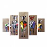 ΠΙΝΑΚΑΣ ΠΕΝΤΑΠΤΥΧΟ MDF COLORFUL ZEBRAS 82Χ56x3 HM7207.03 - ΠΙΝΑΚΕΣ στο Milonadakis.gr