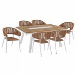 ΣΕΤ ΤΡΑΠΕΖΑΡΙΑ 7ΤΜΧ ΜΕ ΤΡΑΠΕΖΙ POLYWOOD 200Χ94 & ΠΟΛΥΘΡΟΝΕΣ ΛΕΥΚΕΣ HM11425 - ΣΕΤ ΤΡΑΠΕΖΑΡΙΕΣ στο Milonadakis.gr