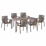 ΣΕΤ ΤΡΑΠΕΖΑΡΙΑ 7ΤΜΧ ΤΡΑΠΕΖΙ ΚΑΠΟΥΤΣΙΝΟ 150Χ90 & ΠΟΛΥΘΡΟΝΕΣ ΑΝΘΡΑΚΙ ΜΕ ΣΧΟΙΝΙ HM11501 - ΣΕΤ ΤΡΑΠΕΖΑΡΙΕΣ στο Milonadakis.gr