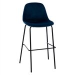 ΣΚΑΜΠΟ VINCENT ΒΕΛΟΥΔΟ ΜΠΛΕ ΚΑΙ ΜΕΤΑΛΛΙΚΟ ΣΚΕΛΕΤΟ HM8579.18 56,5x47x106 εκ. - ΣΚΑΜΠΟ ΜΠΑΡ στο Milonadakis.gr