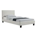 Κρεβάτι Nevil pakoworld 100x200 PU χρώμα λευκό ματ - ΚΡΕΒΑΤΙΑ στο Milonadakis.gr