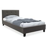 Κρεβάτι Mago pakoworld  ύφασμα ανθρακί 100x200εκ - ΚΡΕΒΑΤΙΑ στο Milonadakis.gr