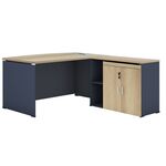 Γραφείο εργασίας επαγγελματικό Lotus pakoworld αναστρέψιμο φυσικό-ανθρακί 180x160x75εκ - ΓΡΑΦΕΙΑ στο Milonadakis.gr