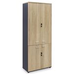 Ντουλάπα γραφείου επαγγελματική Lotus pakoworld χρώμα φυσικό - ανθρακί 80x40,5x200εκ - ΒΙΒΛΙΟΘΗΚΕΣ στο Milonadakis.gr