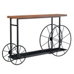 Κονσόλα Bike pakoworld χρώμα μαύρο-καρυδί 148x28x85εκ - ΣΥΡΤΑΡΙΕΡΕΣ - ΤΟΥΑΛΕΤΕΣ στο Milonadakis.gr