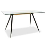 Τραπέζι Astrid pakoworld γυάλινο 10χιλ - πόδι μαύρο 140x80x75εκ - ΤΡΑΠΕΖΙΑ ΚΟΥΖΙΝΑΣ στο Milonadakis.gr