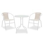 Τραπεζαρία Watson-Obbi σετ 3τεμ pakoworld μέταλλο λευκό-γυαλί Φ60x70εκ - ΣΕΤ ΤΡΑΠΕΖΑΡΙΕΣ στο Milonadakis.gr