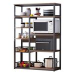 Ραφιέρα επιδαπέδια Leena pakoworld μέταλλο σκούρο καρυδί-μαύρο 80x30x142εκ - ΟΡΓΑΝΩΣΗ ΣΠΙΤΙΟΥ στο Milonadakis.gr