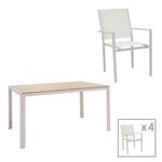 Τραπεζαρία Zacreta-Nares σετ 5τεμ pakoworld λευκό-φυσικό 140x80x72.5εκ - ΣΕΤ ΤΡΑΠΕΖΑΡΙΕΣ στο Milonadakis.gr