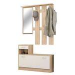 Έπιπλο εισόδου Jamie pakoworld φυσικό-λευκό 100x27.5x187εκ - ΕΠΙΠΛΑ ΕΙΣΟΔΟΥ στο Milonadakis.gr