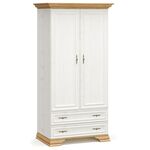 Ντουλάπα Jaden pakoworld δίφυλλη golden oak-λευκό antique 101x62x197,5εκ - ΝΤΟΥΛΑΠΕΣ στο Milonadakis.gr