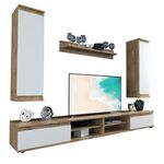 Σύνθετο σαλονιού Sandro pakoworld καρυδί-λευκό 175x37x160εκ - ΣΥΝΘΕΣΕΙΣ ΣΑΛΟΝΙΟΥ στο Milonadakis.gr