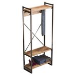 Έπιπλο εισόδου Baker pakoworld καρυδί-μαύρο 90x34x180εκ - ΕΠΙΠΛΑ ΕΙΣΟΔΟΥ στο Milonadakis.gr