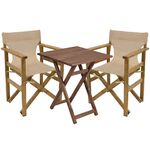 Tραπεζαρία Retto σετ 3τμχ μασίφ ξύλο οξιάς καρυδί-πανί μπεζ-εκρού 60x60x71εκ - ΣΕΤ ΤΡΑΠΕΖΑΡΙΕΣ στο Milonadakis.gr