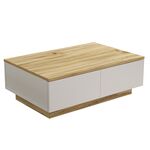 Τραπέζι σαλονιού Thunder pakoworld sonoma-λευκό 90x60x31.5εκ - ΤΡΑΠΕΖΑΚΙΑ ΣΑΛΟΝΙΟΥ στο Milonadakis.gr