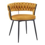 Πολυθρόνα Alkia pakoworld σε κίτρινο βελούδο με μαύρο πόδι μέταλλο 60x57x68εκ - ΚΑΡΕΚΛΕΣ - ΠΟΛΥΘΡΟΝΕΣ ΕΣ. στο Milonadakis.gr