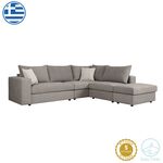 Πολυμορφικός-αναστρέψιμος καναπές London pakoworld γκρι ύφασμα με μαξιλάρια σε απόχρωση ανοιχτό γκρι 296x246x95εκ - ΚΑΝΑΠΕΔΕΣ-ΣΑΛΟΝΙΑ στο Milonadakis.gr