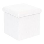 Σκαμπό-μπαούλο Crystal pakoworld μπουκλέ ύφασμα σε ivory απόχρωση 38x38x38εκ - ΠΟΥΦ - ΣΚΑΜΠΟ - ΜΠΑΟΥΛΟ στο Milonadakis.gr