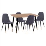 ΣΕΤ ΤΡΑΠΕΖΑΡΙΑΣ 5ΤΜΧ ALIZA HM11196.01 MDF TOP-ΒΕΛΟΥΔΟ ΓΚΡΙ & ΜΕΤΑΛΛΟ ΜΑΥΡΟ - ΤΡΑΠΕΖΑΡΙΕΣ στο Milonadakis.gr