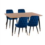 ΣΕΤ ΤΡΑΠΕΖΑΡΙΑΣ 5ΤΜΧ JOLIE HM11198.08 MDF TOP-ΒΕΛΟΥΔΟ ΜΠΛΕ & ΜΕΤΑΛΛΟ ΜΑΥΡΟ - ΤΡΑΠΕΖΑΡΙΕΣ στο Milonadakis.gr