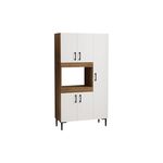 Ντουλάπα κουζίνας Defne pakoworld χρώμα λευκό-καρυδί  89x37.5x160εκ - ΟΡΓΑΝΩΣΗ ΣΠΙΤΙΟΥ στο Milonadakis.gr