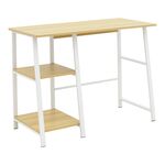 Γραφείο εργασίας Ferje pakoworld με ράφια mdf σε φυσική-λευκή απόχρωση 100x48x75εκ - ΓΡΑΦΕΙΑ στο Milonadakis.gr