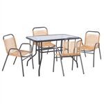 ΣΕΤ ΤΡΑΠΕΖΑΡΙΑΣ 5ΤΜΧ AVRIL HM21221.01 ΚΑΡΕΚΛΕΣ ΜΕΤΑΛ. & ΤΡΑΠΕΖΙ 110x60 ΓΚΡΙ-ΦΥΣΙΚΟ - ΣΕΤ ΤΡΑΠΕΖΑΡΙΕΣ στο Milonadakis.gr