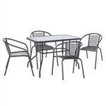 ΣΕΤ ΤΡΑΠΕΖΑΡΙΑΣ 5ΤΜΧ SWIFTER HM21222 ΚΑΡΕΚΛΕΣ ΜΕΤΑΛΙΚΕΣ & ΤΡΑΠΕΖΙ 110x60 ΓΚΡΙ - ΣΕΤ ΤΡΑΠΕΖΑΡΙΕΣ στο Milonadakis.gr