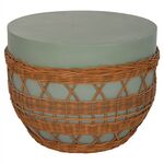 ΤΡΑΠΕΖΙ ΣΑΛΟΝΙΟΥ VILHENA HM18165 FIBER CEMENT ΠΡΑΣΙΝΟ-RATTAN ΦΥΣΙΚΟ Φ56x47Υεκ. - ΤΡΑΠΕΖΙΑ ΚΟΥΖΙΝΑΣ στο Milonadakis.gr