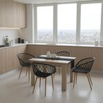 Τραπεζαρία Manka-Ezra pakoworld σετ 5τεμ σε sonoma-μαύρη απόχρωση 110x80x77εκ - ΤΡΑΠΕΖΑΡΙΕΣ στο Milonadakis.gr