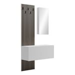 Έπιπλο εισόδου με καθρέπτη Arika pakoworld  σε λευκό-sonoma απόχρωση 100x37.1x199.5εκ - ΕΠΙΠΛΑ ΕΙΣΟΔΟΥ στο Milonadakis.gr